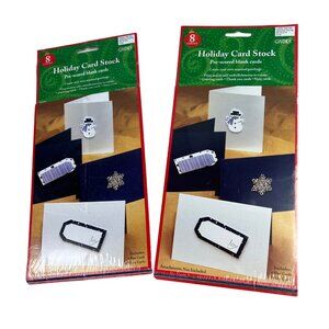 Card Stock Blank Greeting Cards Blue White 16 Count Thank You Note Holiday NIP